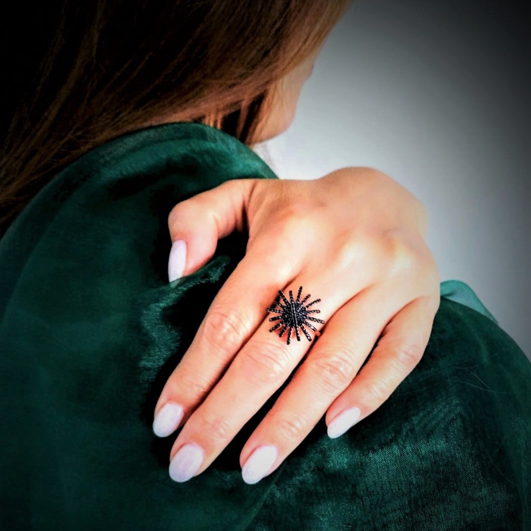 CRF000102BA Bague Eliza Noire - 3 CRF000102BA Bague Eliza Noire - 3