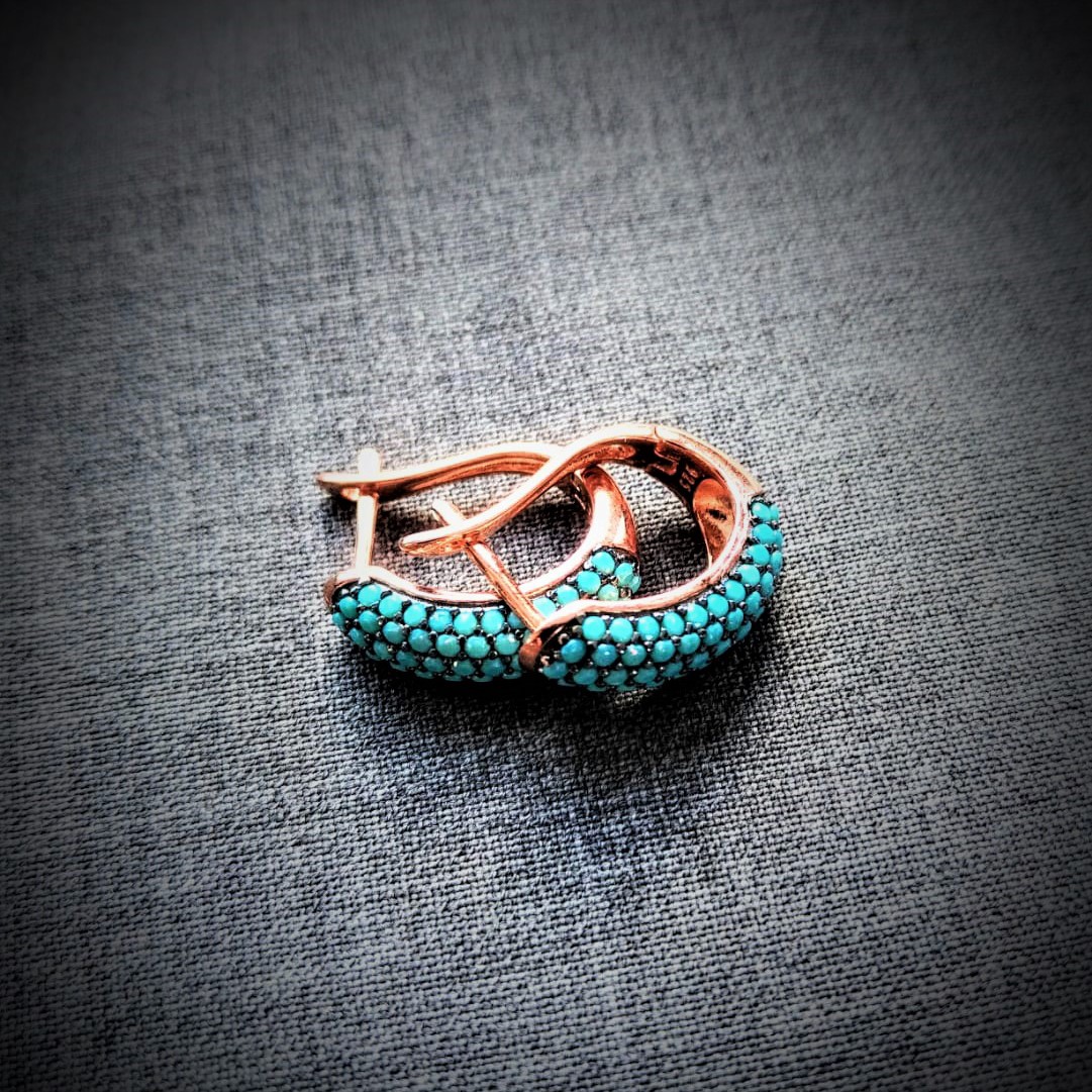 CRF000105BO Boucles d'oreille Amalfi Turquoise - 4 CRF000105BO Boucles d'oreille Amalfi Turquoise - 4