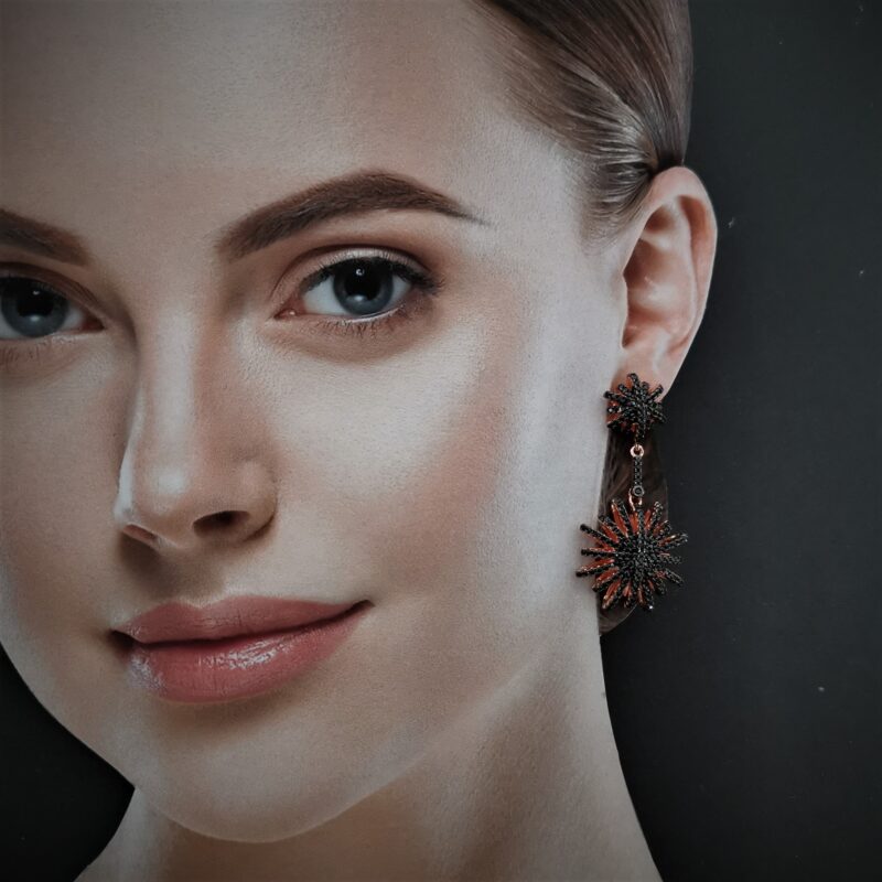 CRF000101BO Boucles d'oreille Eliza Noires - 1