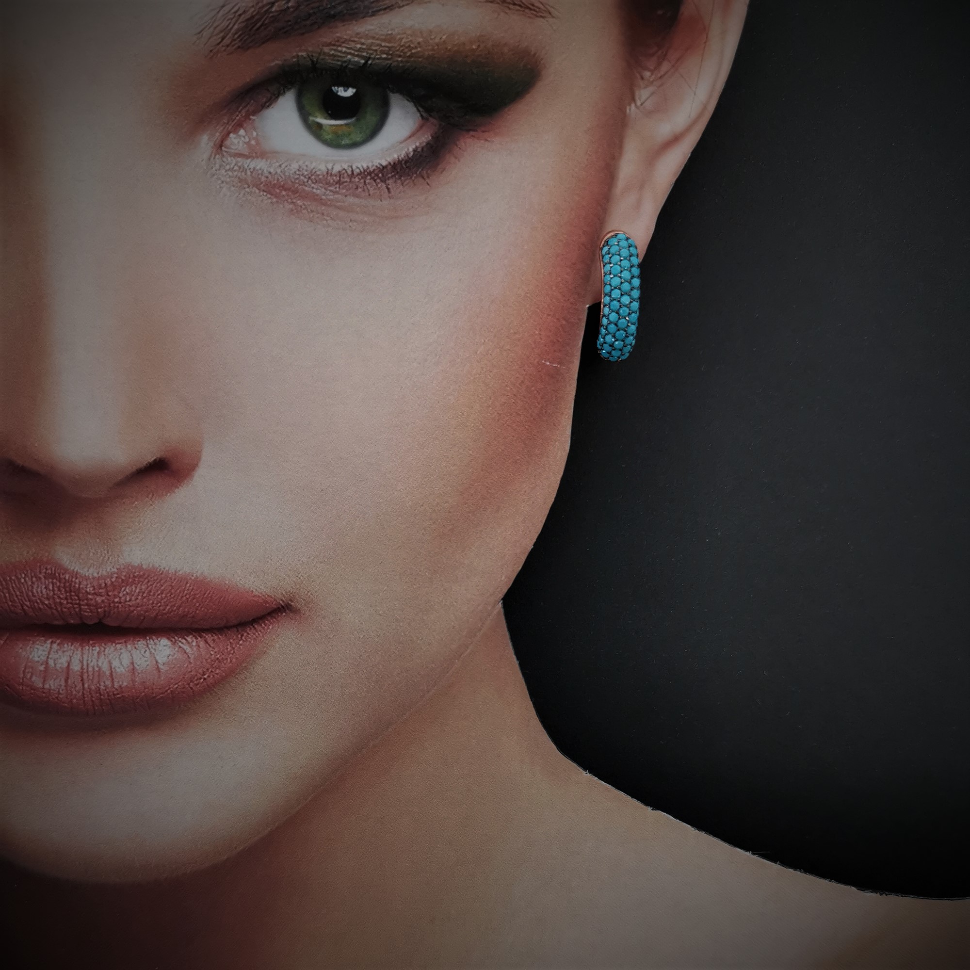 CRF000105BO Boucles d'oreille Amalfi Turquoise - 3 CRF000105BO Boucles d'oreille Amalfi Turquoise - 3
