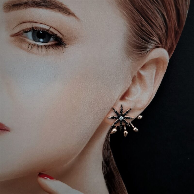 HSF000120BO Boucles d'oreille Catalina Noires - 1