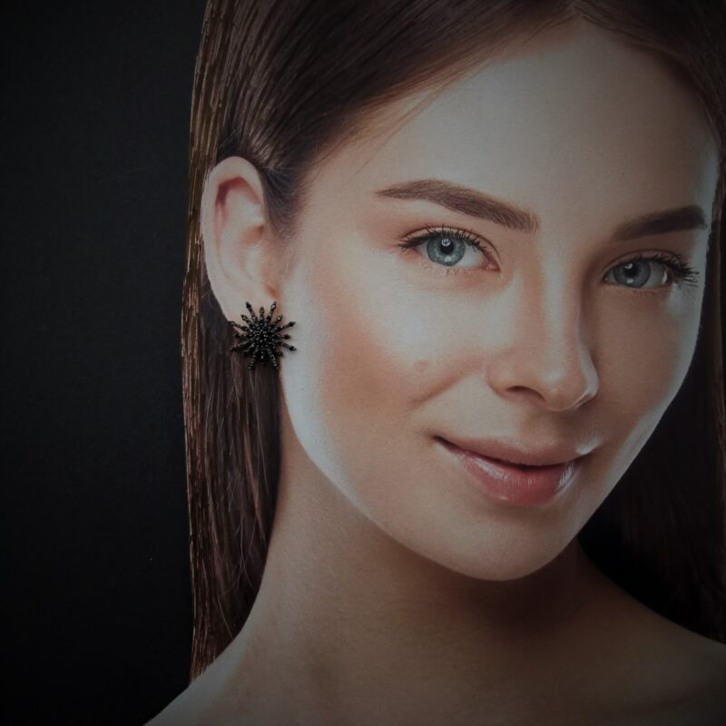 KSF000106BO Boucles d'oreille Moonlight Noires - 1