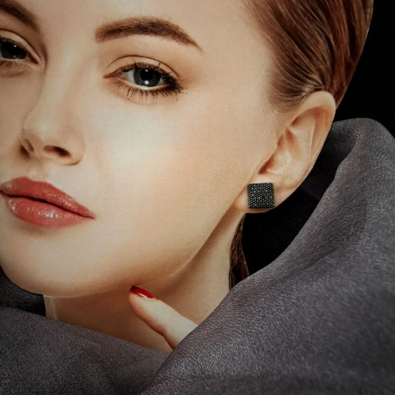 BAF000106BO Boucles d'oreille Karina Noir & Blanc - 1