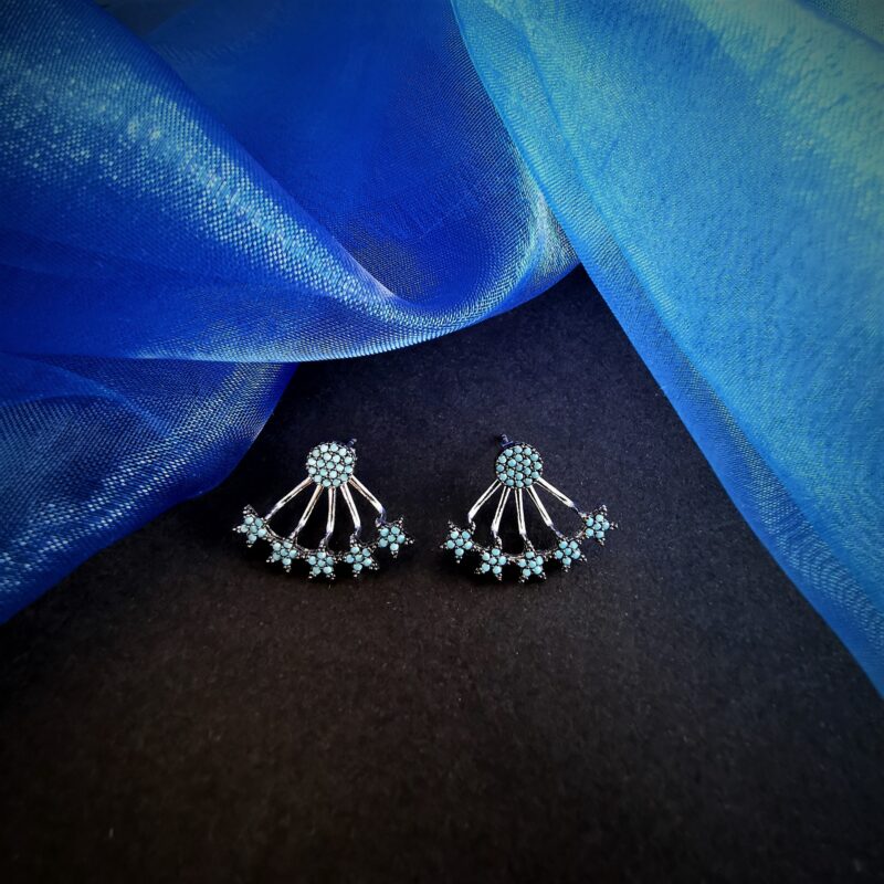 HSF000119BO Boucles d'oreille Lazo Turquoise & Blanc - 1