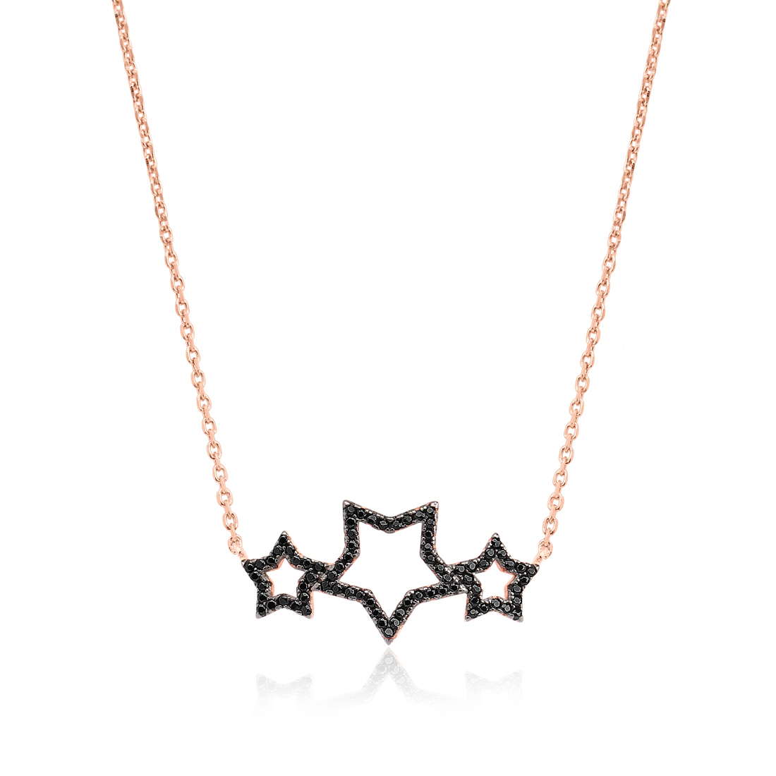 KSF000124CO Collier Trois Etoiles Noir - 3 KSF000124CO Collier Trois Etoiles Noir - 3